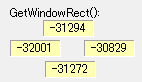 子ウィンドウ矩形